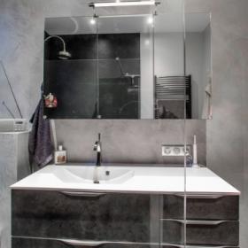 MEUBLE DE SALLE DE BAIN FUTURA STRATIFIÉ BÉTON FONCÉ