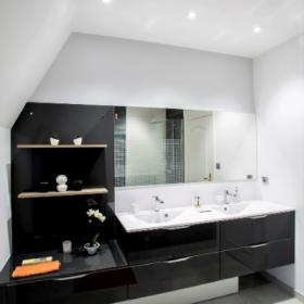 MEUBLE DE SALLE DE BAIN FUTURA MÉDIUM VERNIS BRILLANT GRIS GRAPHITE MÉTALLISÉ