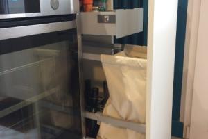 CUISINE SANS POIGNEES MELAMINE BLANC PLAN DE TRAVAIL COMPACT 