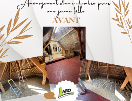 Aménagement sur mesure d'une grande chambre pour une jeune fille 