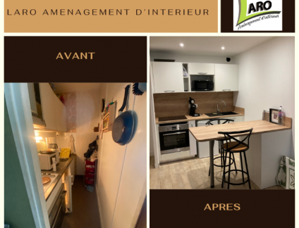 Réalisation d'un espace cuisine par Laro Aménagement d'intérieur plus agréable