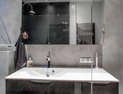 MEUBLE DE SALLE DE BAIN FUTURA STRATIFIÉ BÉTON FONCÉ