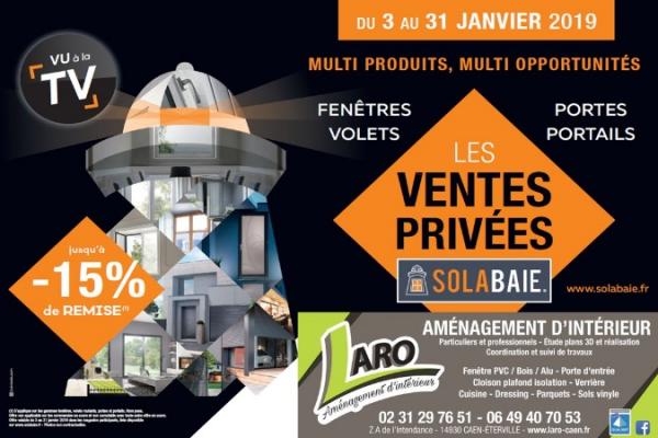 Offre exceptionnelles à l'occasion de nos VENTES PRIVÉES du 3 au 31 janvier 2019.