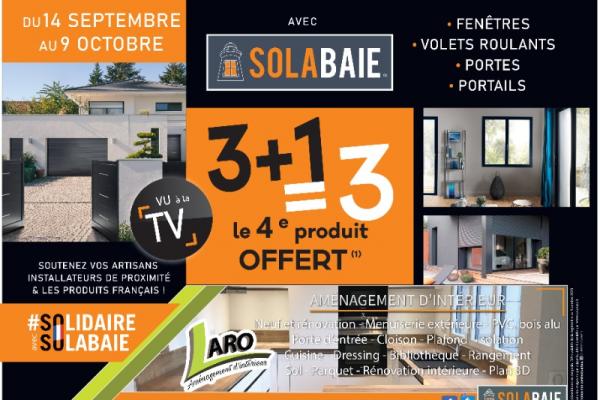 C’EST LE MOMENT DE RÉNOVER AVEC SOLABAIE ! POUR 3 PRODUITS ACHETER LE 4ÈME EST OFFERT