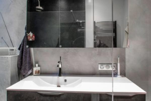 MEUBLE DE SALLE DE BAIN FUTURA STRATIFIÉ BÉTON FONCÉ