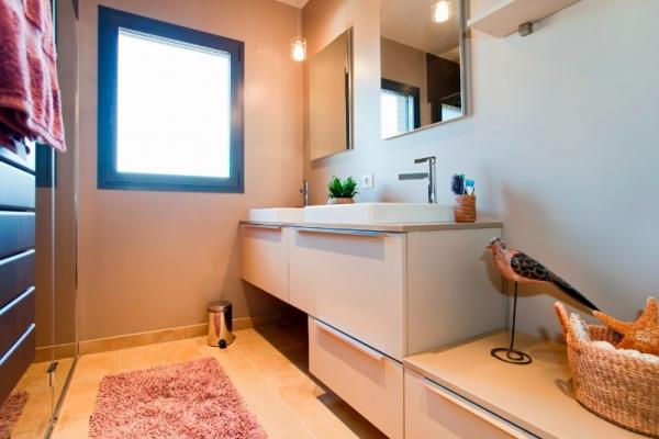 MEUBLE DE SALLE DE BAIN TEQUILA MÉLAMINÉ BEIGE CAPPUCCINO AVEC LARO 