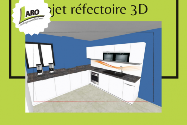 Conception d'une cuisine pour un réfectoire d'entreprise à Caen par Laro