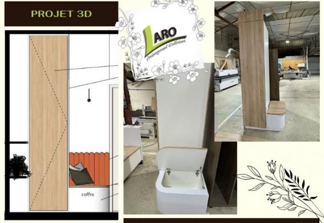 Réalisation d'un aménagement sur mesure dans notre atelier chez Laro Aménagement d'intérieur