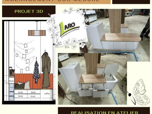 Réalisation d'un aménagement sur mesure dans notre atelier chez Laro Aménagement d'intérieur