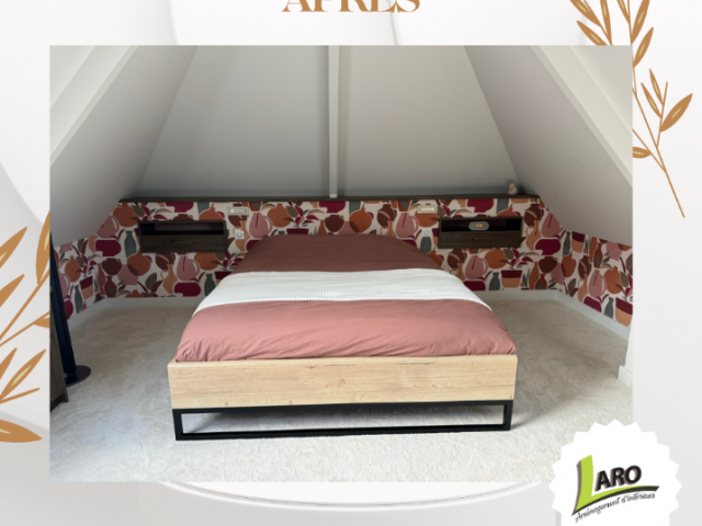 Aménagement sur mesure d'une grande chambre pour une jeune fille 