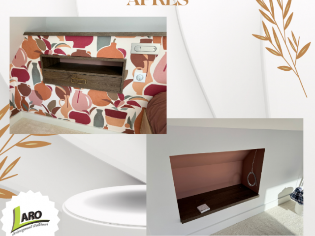 Aménagement sur mesure d'une grande chambre pour une jeune fille 