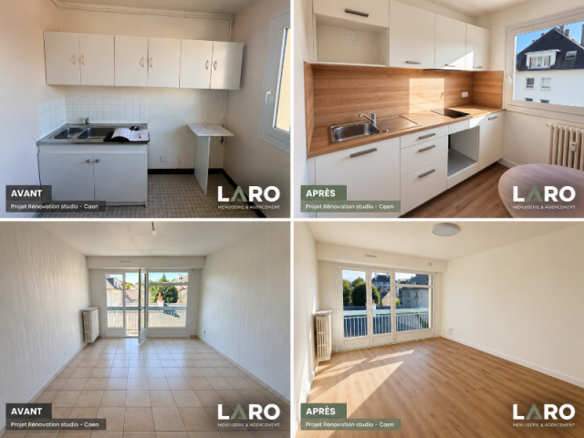 RÉNOVATION D’UN STUDIO À CAEN par LARO AMENAGEMENT D'INTERIEUR