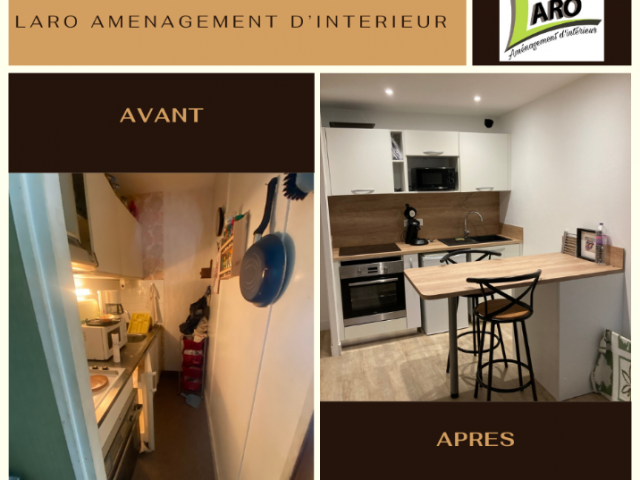 Réalisation d'un espace cuisine par Laro Aménagement d'intérieur plus agréable