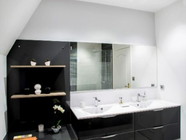 MEUBLE DE SALLE DE BAIN FUTURA MÉDIUM VERNIS BRILLANT GRIS GRAPHITE MÉTALLISÉ