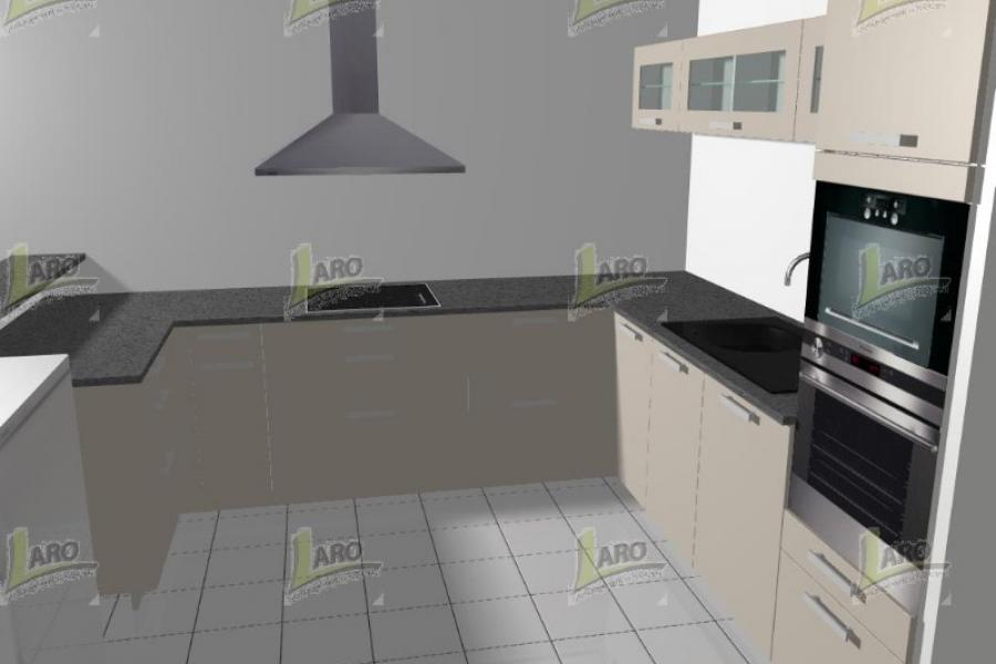 CUISINE BLANCHE PLAN DE TRAVAIL CUIVRE PAR LARO AMENAGEMENT D'INTERIEUR 
