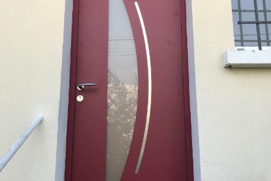 PORTE D'ENTRÉE ALUMINIUM MODÈLE CYTISS 7 PAR LARO AMENAGEMENT D'INTERIEUR