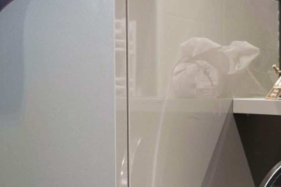 MEUBLE DE SALLE DE BAIN FUTURA MÉDIUM VERNIS BRILLANT GRIS TAUPE MÉTALLISÉ