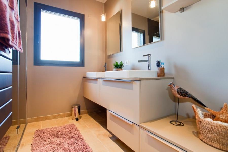 MEUBLE DE SALLE DE BAIN TEQUILA MÉLAMINÉ BEIGE CAPPUCCINO AVEC LARO 